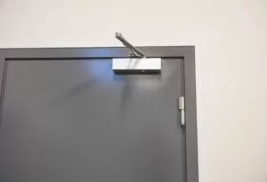 an open door with a light on it